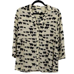Anthropologie Animal Print Blouse